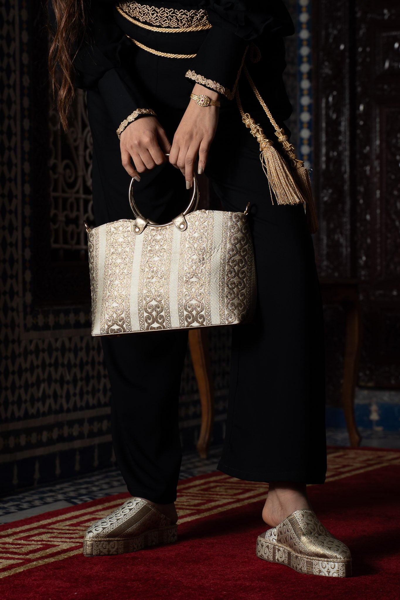Sac à Main et Babouches Plateformes assortis