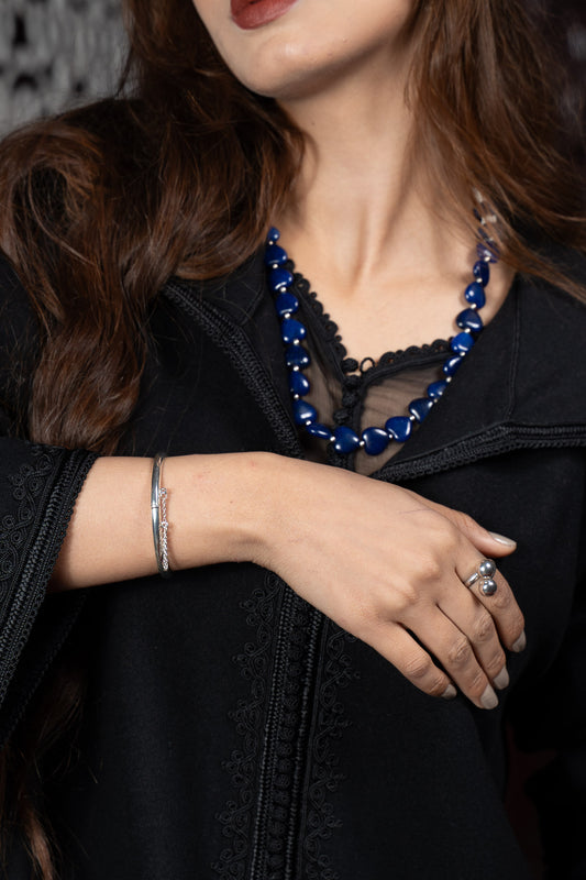Parure Argent & Pierres Bleues, Audace Marocaine Contemporaine