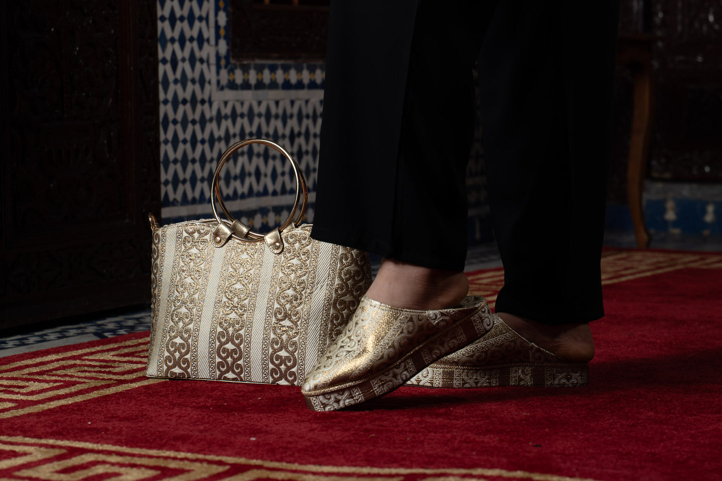 Sac à Main et Babouches Plateformes assortis