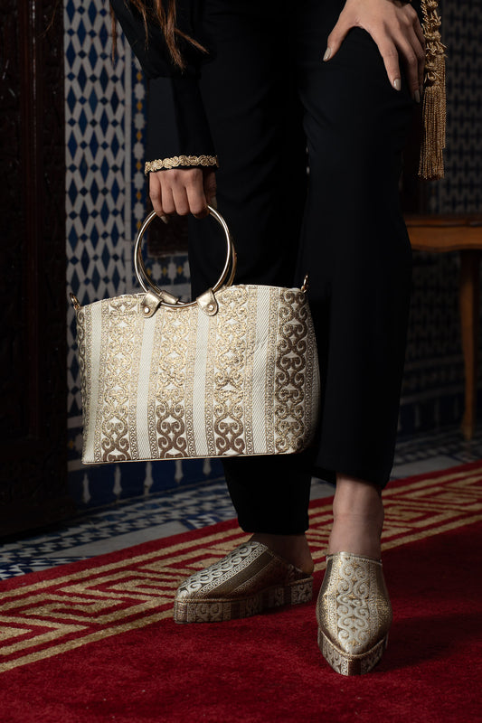 Sac à Main et Babouches Plateformes assortis