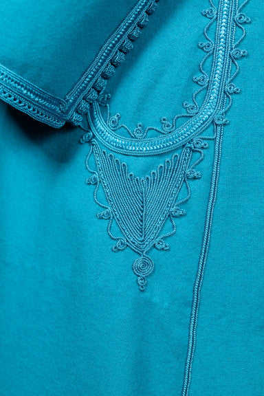 Djellaba en cachemire – Broderies Artisanales "Maalem"