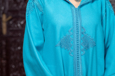 Djellaba en cachemire – Broderies Artisanales "Maalem"