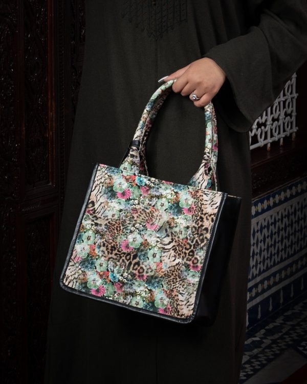 Ensemble Sac et Babouches Fleuries Artisanales avec or – création Rimania