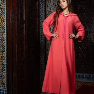 Djellaba en cachemire – Broderies Artisanales "Maalem"