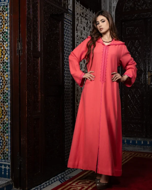 Djellaba en cachemire – Broderies Artisanales "Maalem"
